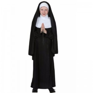 فتاة سوداء في سن المراهقة هالوين ازياء تنكرية زي راهبة طفل لملابس الفتيات الطرف