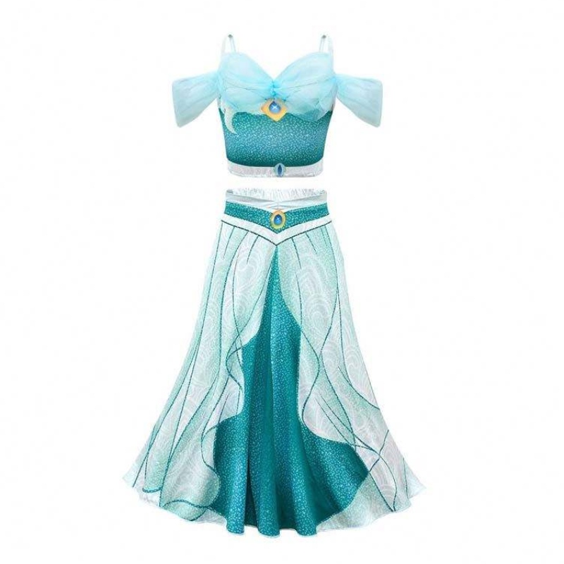 Novedadess 2022 Halloween Cosplay Arabian Princess Aladdin و Jasmine Costume مع مجوهرات عقال HCAL-005