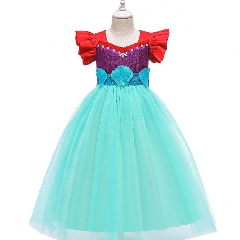 Baige 2021 نماذج جديدة للأكمام قصيرة الأطفال \\\\ لباس Mermaid Girl Cosplay Costume Bx0627