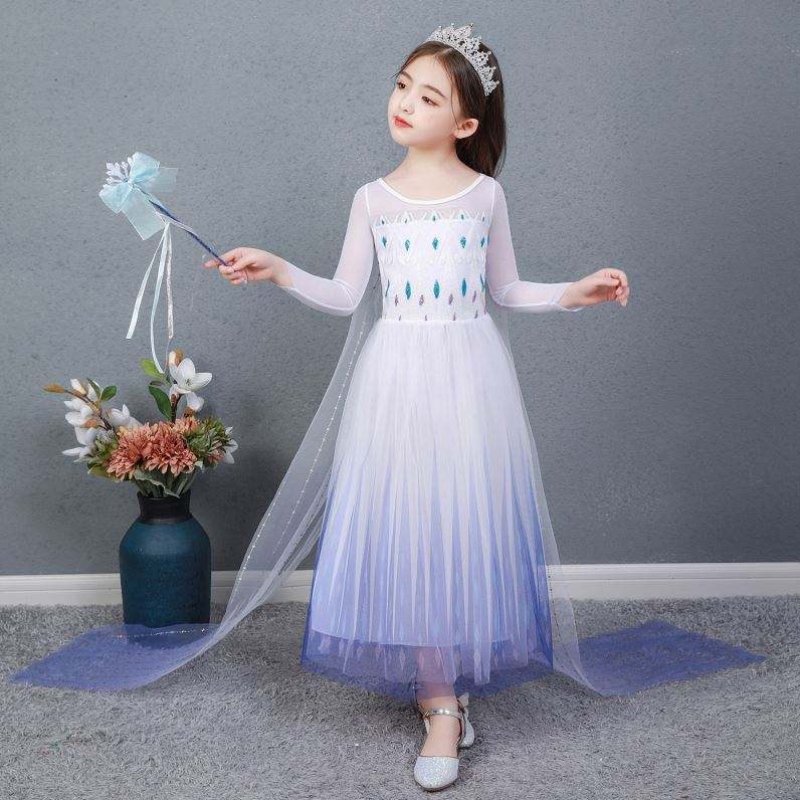Baige Kids Girl Fancy Cosplay Long Cape Cosplay Party Princess Elsa Costume Costume