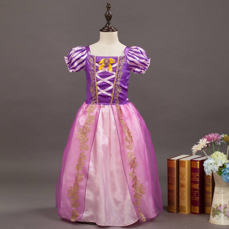 الفتيات Rapunzel Princess Cosplay Dresses Party Gift Mesh Ball Ball First Movie