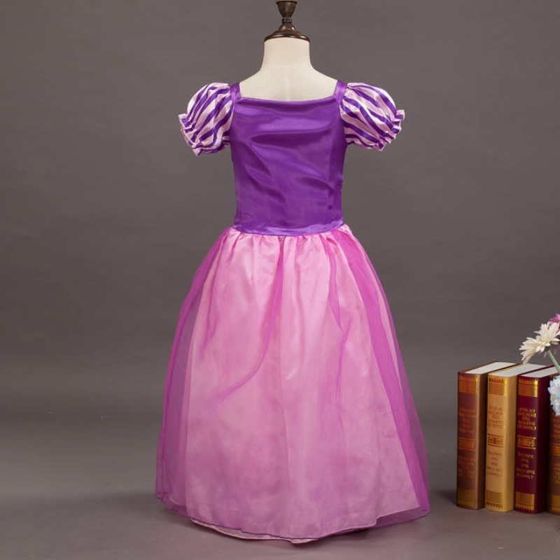 الفتيات Rapunzel Princess Cosplay Dresses Party Gift Mesh Ball Ball First Movie