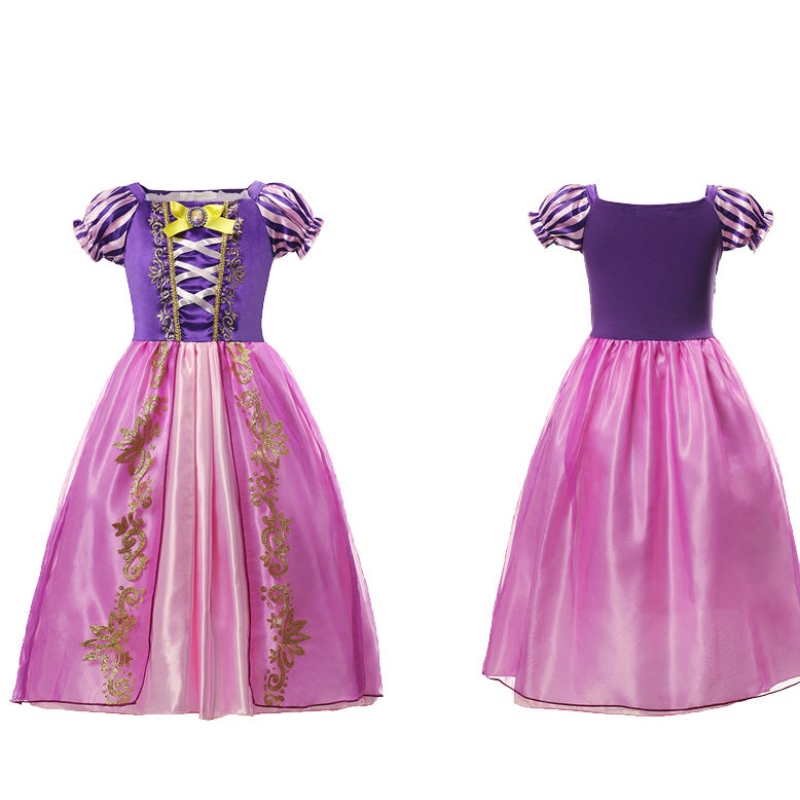 الفتيات Rapunzel Princess Cosplay Dresses Party Gift Mesh Ball Ball First Movie