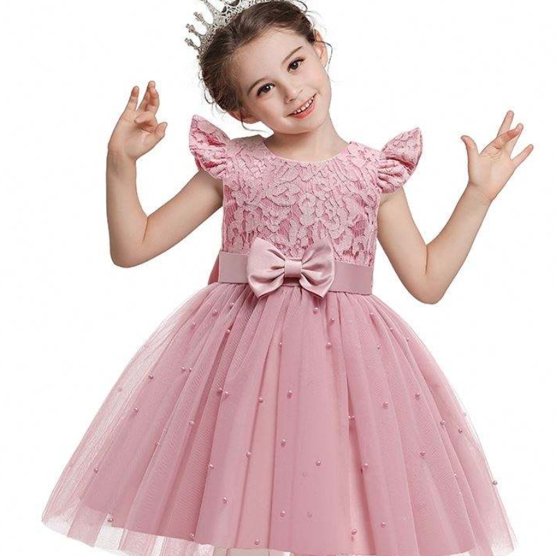 Baige Cross-Border Kids Dress Wholesale Color Color Lace Bowknot Kids \\\\\'s Party Birthress D0761