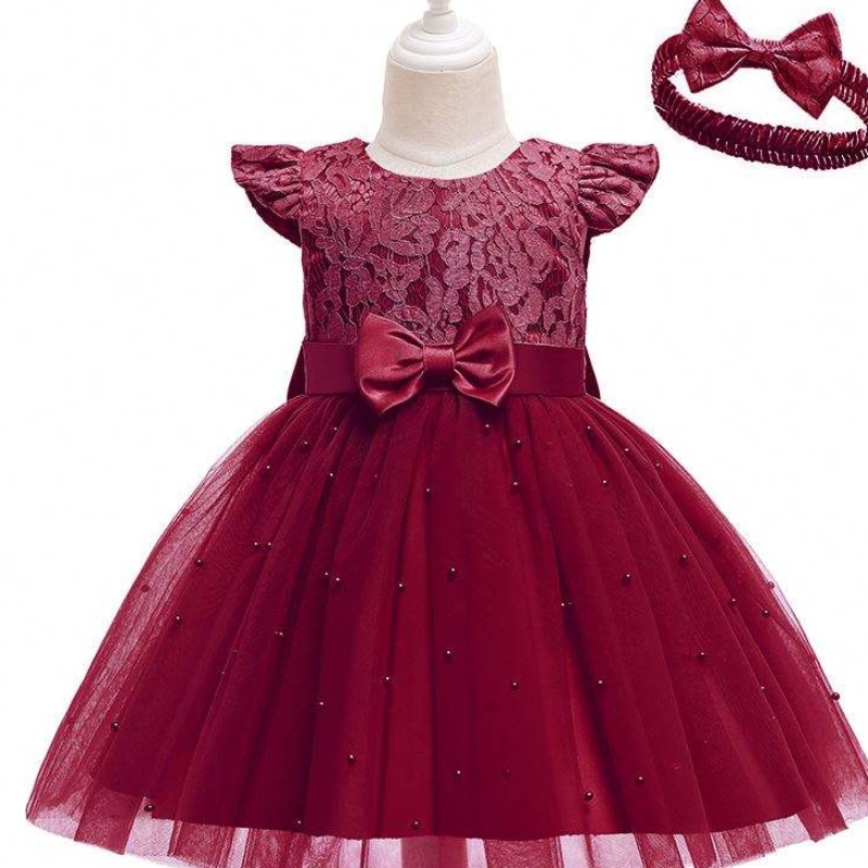 Baige Cross-Border Kids Dress Wholesale Color Color Lace Bowknot Kids \\\\\'s Party Birthress D0761