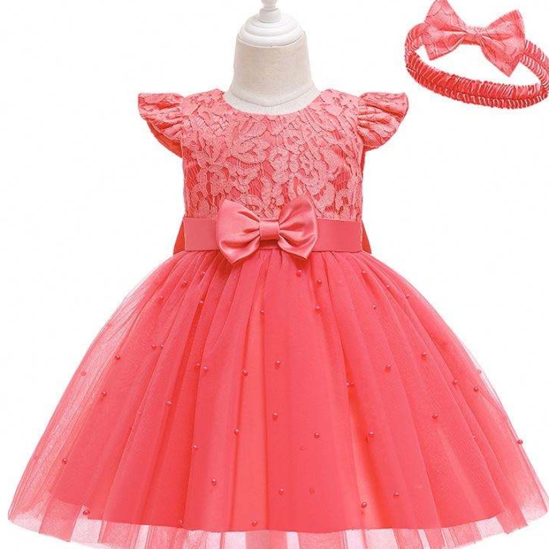 Baige Cross-Border Kids Dress Wholesale Color Color Lace Bowknot Kids \\\\\'s Party Birthress D0761
