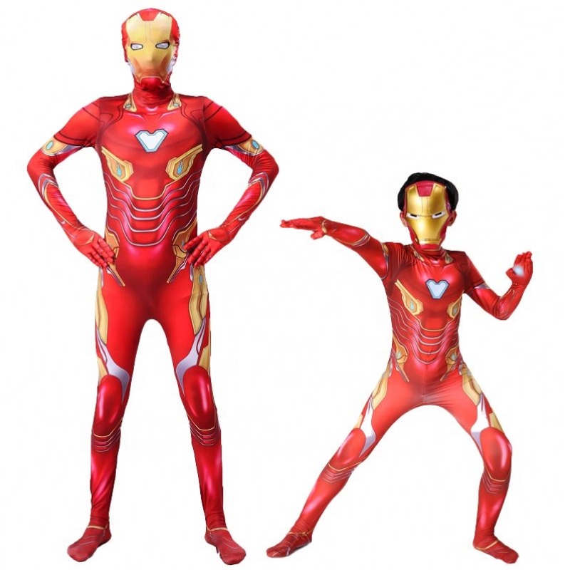 Warrior Infinity Avenger 2022 الأطفال الوالدين مخصصين للدروع العضلية التصميم ثلاثي الأبعاد طباعة Cool Iron Cosplay Suit Men Childr