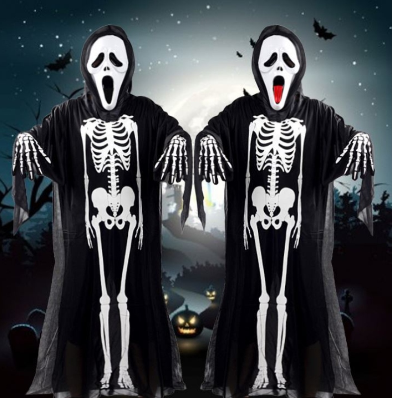 احتفال الحفلات تنكرات Cosplay Halloween Costume Ghost Cloths People Hegleton Complements Skull Cloths