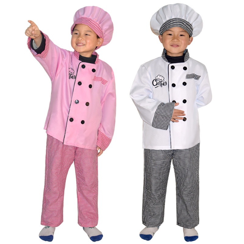 New Style Kids Chef Chef Costume Party Party Cosplay Clothing دور Girl \\\\\'s and Boy \\\\\'s Chef Chef Chef Apron