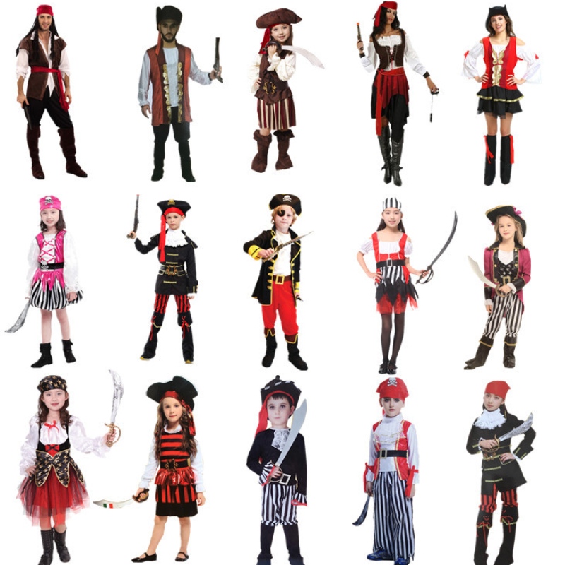 Amazon Hot Sale Cosplay Costume Halloween Pirate Party Cloths for Kids