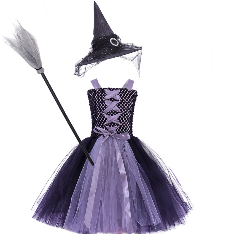 Amazon Hot Seller Novelties Child \\\\\'s Classic Witch Costume Dress and Hat X-XXL